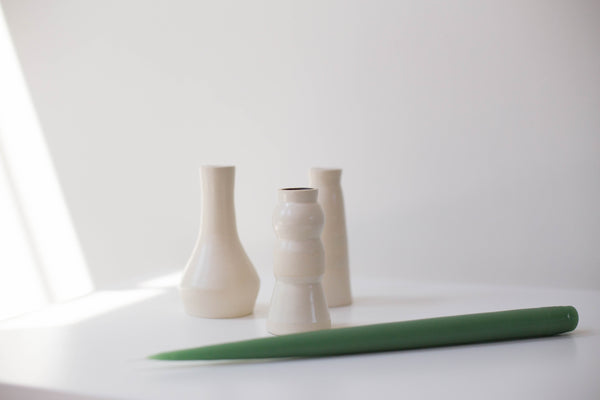 Ceramic Candlestick | Matte White Glaze