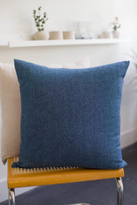 Japanese Cotton Linen Throw Pillow | Sea Blue