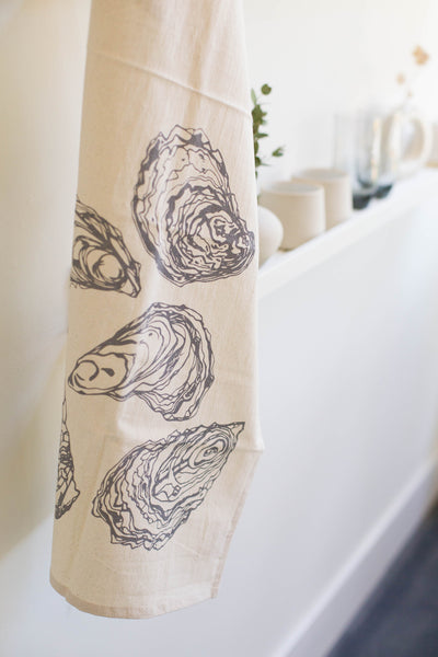 Organic Oyster Tea Towel | Grey